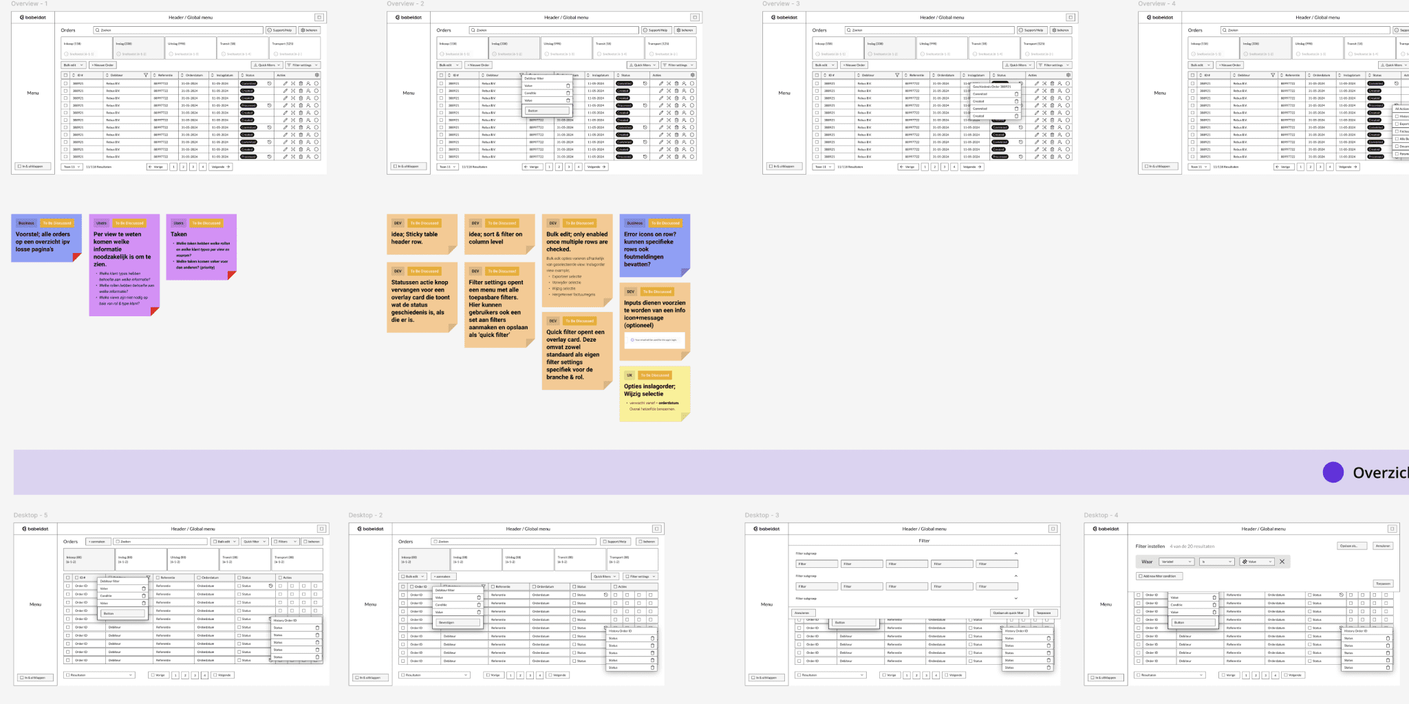 babeldat product wireframes